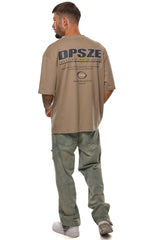 HEAVY OVERSIZE LESS TALK T-SHIRT SIMPLE TAUPE