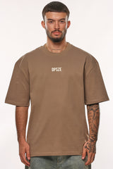 HEAVY OVERSIZE MOVING FORWARD T-SHIRT SILVER MINK