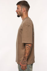 HEAVY OVERSIZE MOVING FORWARD T-SHIRT SILVER MINK