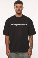 HEAVY OVERSIZE KUFI LOGO T-SHIRT BLACK