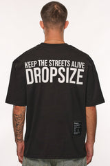 HEAVY OVERSIZE KEEP THE STREETS T-SHIRT BLACK