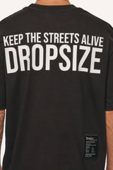 HEAVY OVERSIZE KEEP THE STREETS T-SHIRT BLACK