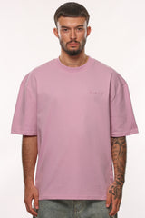 HEAVY OVERSIZE EMBO T-SHIRT LILAC SNOW