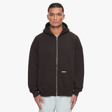 SUPER HEAVY RIB ZIPPER WASHED BLACK