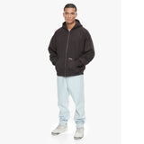 SUPER HEAVY RIB ZIPPER WASHED BLACK