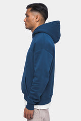 HEAVY OVERSIZE EMBO HOODIE WASHED INDIGO