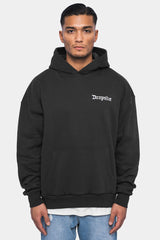 HEAVY OVERSIZE ''OPEN CASTING'' HOODIE  WASHED BLACK