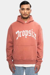 HEAVY OVERSIZE LOGO DESIGN HOODIE CLAY