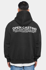 HEAVY OVERSIZE ''OPEN CASTING'' HOODIE  WASHED BLACK