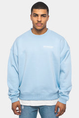 HEAVY OVERSIZE ''STAY TRUE'' SWEATER BABY BLUE