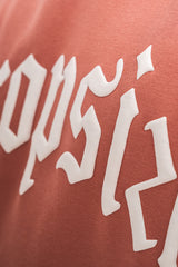 HEAVY OVERSIZE LOGO DESIGN HOODIE CLAY