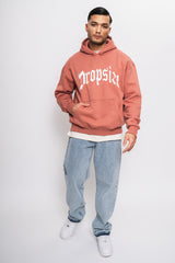 HEAVY OVERSIZE LOGO DESIGN HOODIE CLAY