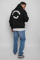 HEAVY OVERSIZE CREW HOODIE BLACK