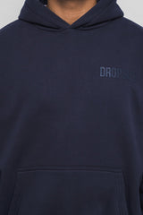 HEAVY OVERSIZE HD PRINT HOODIE WASHED NAVY