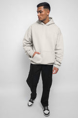 HEAVY OVERSIZE EMBO HOODIE MOON BEAM