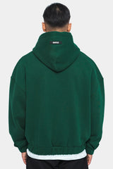 HEAVY OVERSIZE RUBBER PATCH HOODIE GREEN