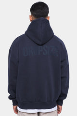 HEAVY OVERSIZE HD PRINT HOODIE WASHED NAVY