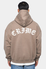 HEAVY OVERSIZE CRIME HOODIE SILVER MINK