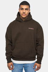 HEAVY OVERSIZE CIRCLE HOODIE CHOCOLATE BROWN