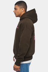 HEAVY OVERSIZE CIRCLE HOODIE CHOCOLATE BROWN
