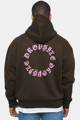HEAVY OVERSIZE CIRCLE HOODIE CHOCOLATE BROWN