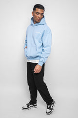 HEAVY OVERSIZE EMBO HOODIE BABYBLUE