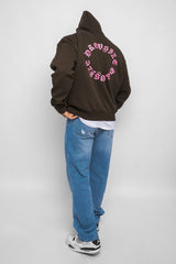 HEAVY OVERSIZE CIRCLE HOODIE CHOCOLATE BROWN