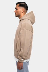 SUPER HEAVY OVERSIZE BLANK ZIP HOODIE WEATHERED TEAK