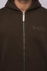 SUPER HEAVY OVERSIZED ZIP-HOODIE CHOCOLATE BROWN