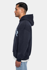 HEAVY OVERSIZE PUFFER PRINT HOODIE DARK NAVY