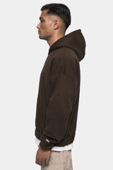 SUPER HEAVY OVERSIZED ZIP-HOODIE CHOCOLATE BROWN