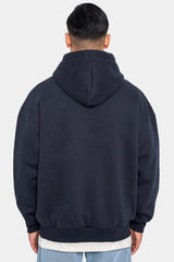 HEAVY OVERSIZE PUFFER PRINT HOODIE DARK NAVY