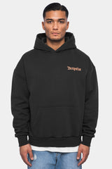 HEAVY OVERSIZE ''RECORDS'' HOODIE WASHED BLACK