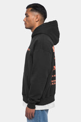 HEAVY OVERSIZE ''RECORDS'' HOODIE WASHED BLACK