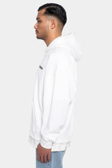 SUPER HEAVY OVERSIZE LOGO ZIP HOODIE WASHED WHITE