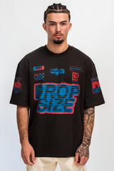 HEAVY RACING T-SHIRT WASHED BLACK