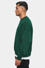 HEAVY OVERSIZE RUBBER PATCH SWEATER GREEN