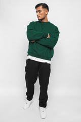 HEAVY OVERSIZE RUBBER PATCH SWEATER GREEN