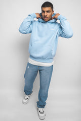 HEAVY OVERSIZE CIRCLE HOODIE BABY BLUE