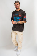 HEAVY RACING T-SHIRT WASHED BLACK
