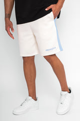 SIDE STRIPE SHORTS CREAM / LIGHT BLUE