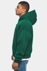 SUPER HEAVY OVERSIZE ZIP HOODIE GREEN