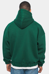 SUPER HEAVY OVERSIZE ZIP HOODIE GREEN