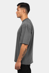 HEAVY OVERSIZE RUBBER PATCH T-SHIRT WASHED GREY