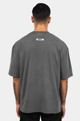 HEAVY OVERSIZE RUBBER PATCH T-SHIRT WASHED GREY
