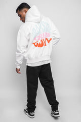 HEAVY OVERSIZE V2 ''CREW LOVE'' HOODIE CREAM WHITE