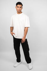 HEAVY OVERSIZE RUBBER PATCH T-SHIRT CREAM WHITE