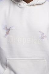 HEAVY OVERSIZE WHITE DOVES HOODIE CREAM WHITE