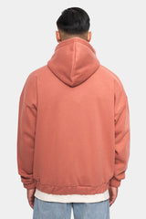 SUPER HEAVY OVERSIZE LOGO DESIGN ZIP HOODIE CANYON CLAY