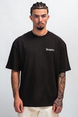 HEAVY WINGS MONUMENT T-SHIRT WASHED BLACK